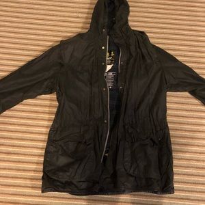 Woman’s Barbour Wax Hooded Coat in olive DURHAM